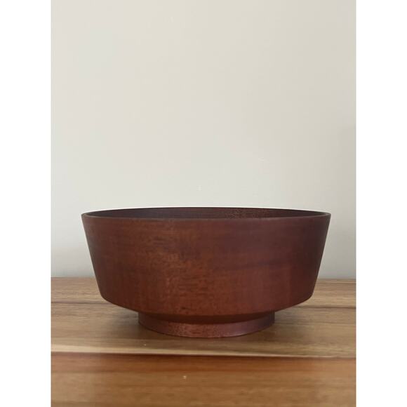 Vintage Hand Turned Serving Bowl Squared Curve JL - Picture 1 of 7